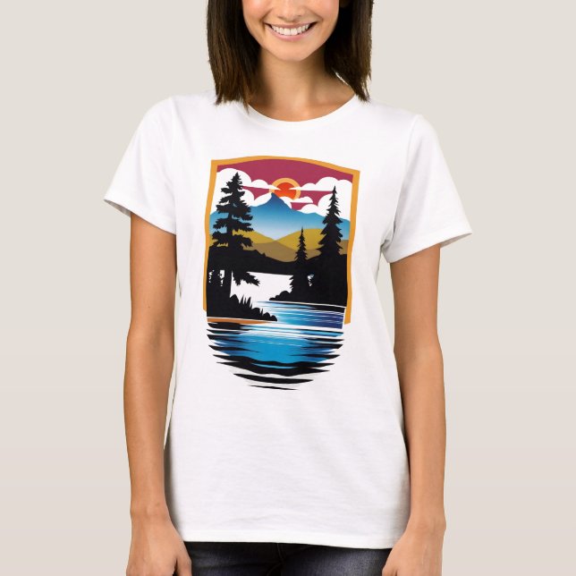 T-shirt Lakeside Retreat - Nature paisible (Devant)