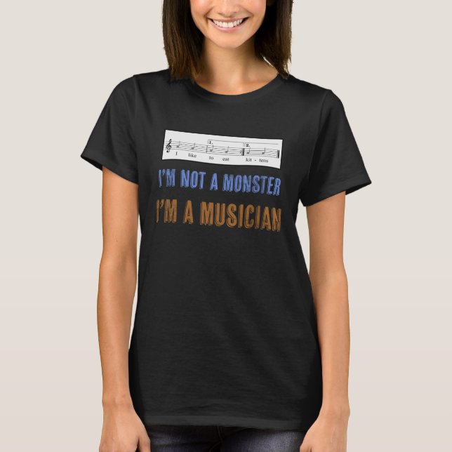 T-shirt L'alphabétisation musicale compte, j'aime manger d (Devant)