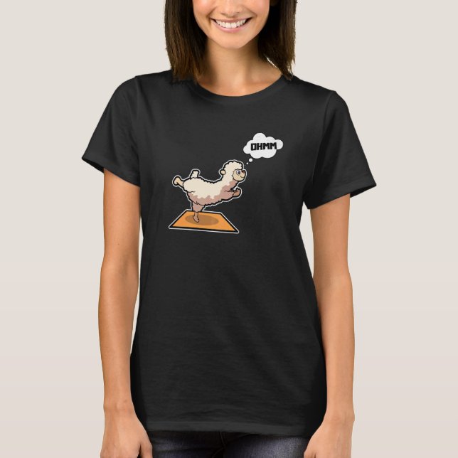 T-shirt Lama Alpaca Yoga Poses Sport Gymnastics Ohmmm Hear (Devant)