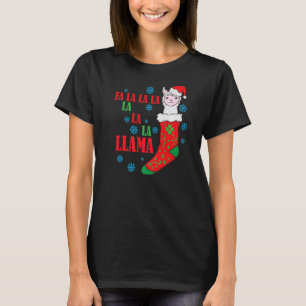 T-shirt Lama dans le choeur de Noël Père Noël