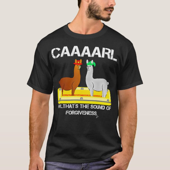T-shirt lama drôle avec lama casquette avec pardon casquet (Devant)
