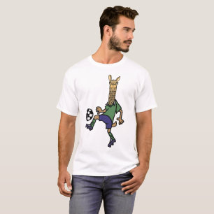 T-shirt Lama drôle jouant la bande dessinée du football