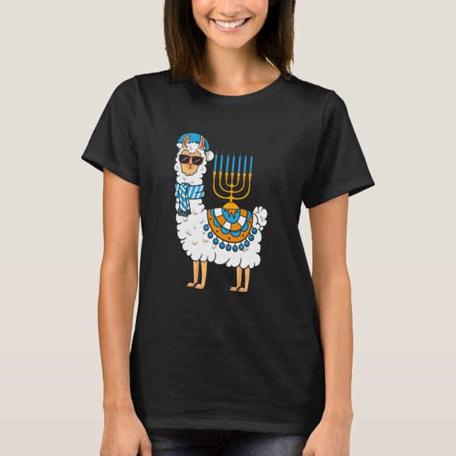 T-shirt Lama Hanoukka Happy Hanukah Pajama Famille Matchi (Devant)