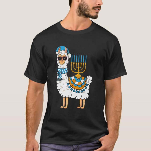 T-shirt Lama Hanoukka Happy Hanukah Pajama Famille Matchi (Devant)