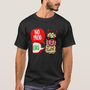 T-shirt Lama Péruvien Pas De Problème Pérou