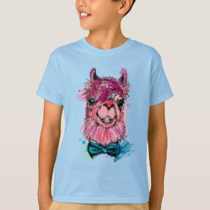 T-shirt Lama rose mignon