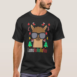 T-shirt Lamahohohomas Llama Avec Glaces Alpaca de Noël