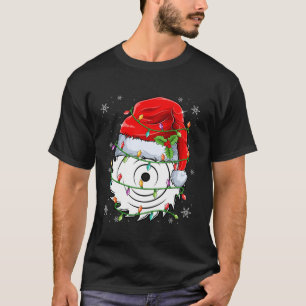 T-shirt Lame de scie circulaire portant le chapeau de Noël