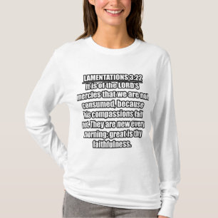T-shirt Lamentations 3:22-23 verset de la Bible KJV
