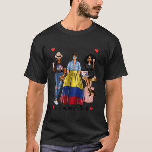 T-shirt L'Américain A Élevé Le Sang Colombien Afro Né À Co