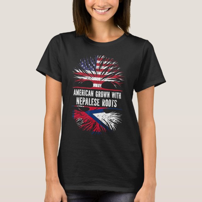 T-shirt L'Américain Cultive Avec Des Racines Népalaises Dr (Devant)