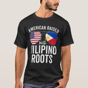 T-shirt L'Américain Élevé Avec Des Racines Philippines Phi