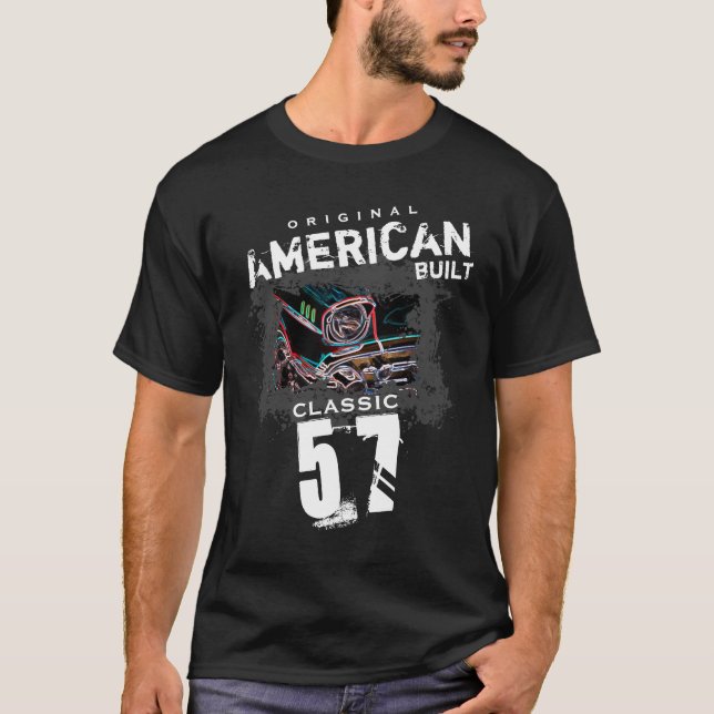 T-shirt L'Américain original a établi l'avant de voiture (Devant)
