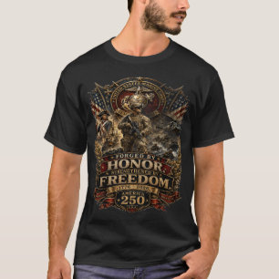 T-shirt L'Amérique 250 ans Corps des Marines américains Fo
