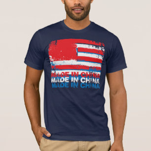 T-shirt L'Amérique a fait en Chine - posée - blanc