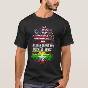 T-shirt L'Amérique Cultive Avec Des Racines Birmanes Drape