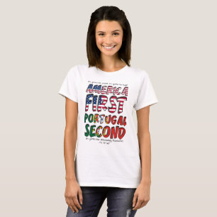 T-shirt L'Amérique d'abord le Portugal deuxième absolument