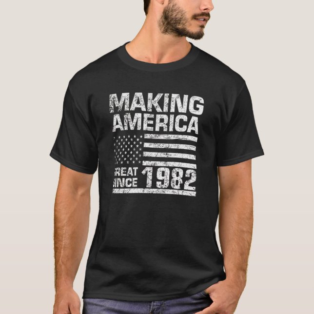 T-shirt L'Amérique de fabrication des hommes grandes (Devant)