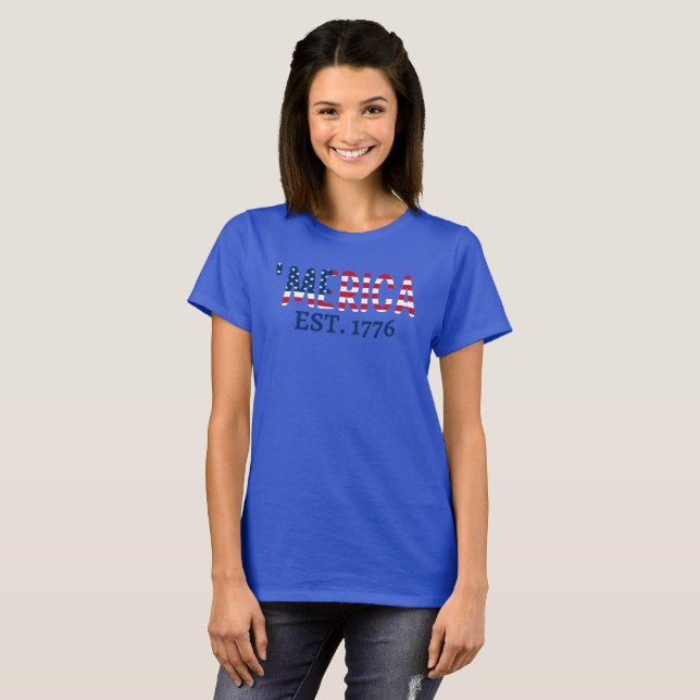 T-shirt L'Amérique est. 1776 (Devant entier)