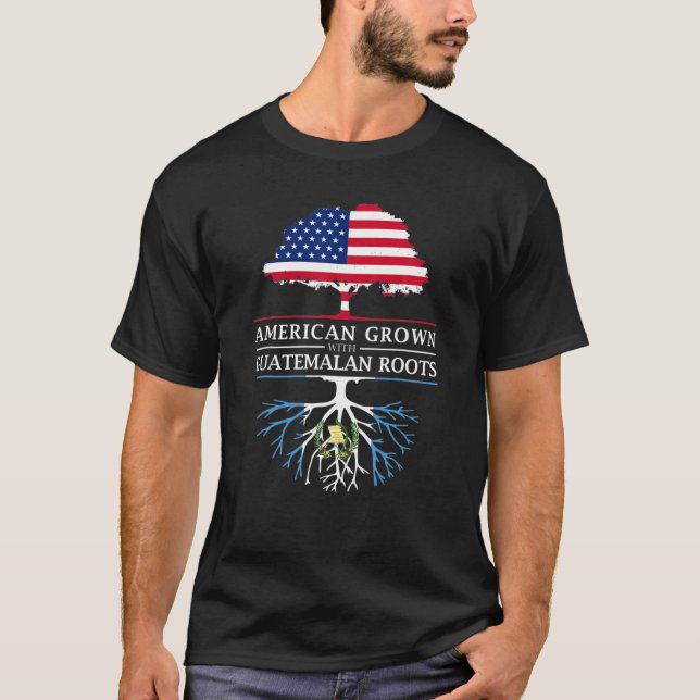 T-shirt L'Amérique grandit avec des racines guatémaltèques (Devant)