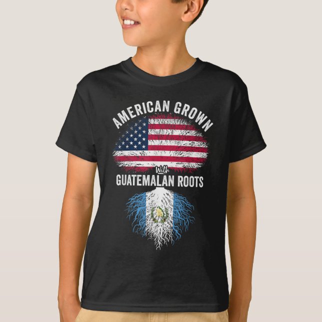 T-shirt L'Amérique grandit avec des racines guatémaltèques (Devant)