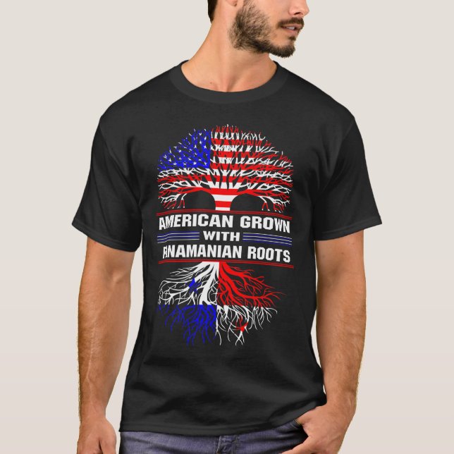 T-shirt L'Amérique grandit avec des racines panaméennes (Devant)