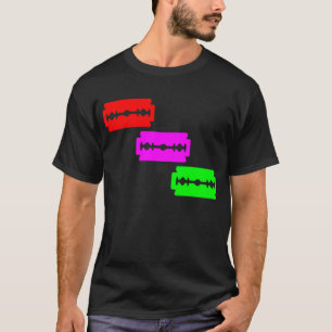 T-shirt Lames de rasoir au néon (rouge, rose, vert)