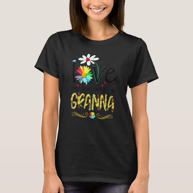 T-shirt L'Amour À Être Appelé Grand Papillon Fleurs Mères (Devant)