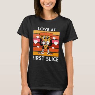 T-shirt L'amour à la première tranche Cute Pizza Caractère