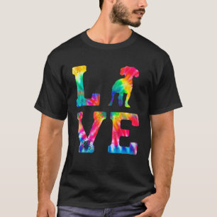 T-shirt L'Amour A Un Jack Tie Dye Chien Maman Papa