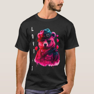 T-shirt L'amour adorable est avec le coeur animal Saint Va
