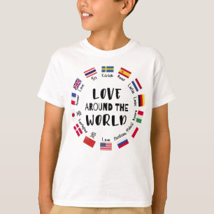 T-shirt L'amour autour des langues du monde