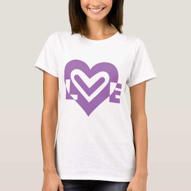T-shirt L'amour dans le violet (Devant)