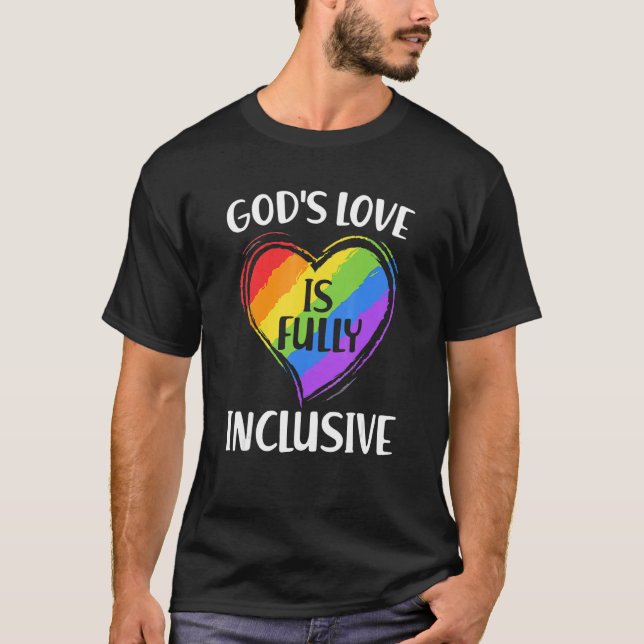 T-shirt L'amour de Dieu gay est entièrement inclusif Chris (Devant)