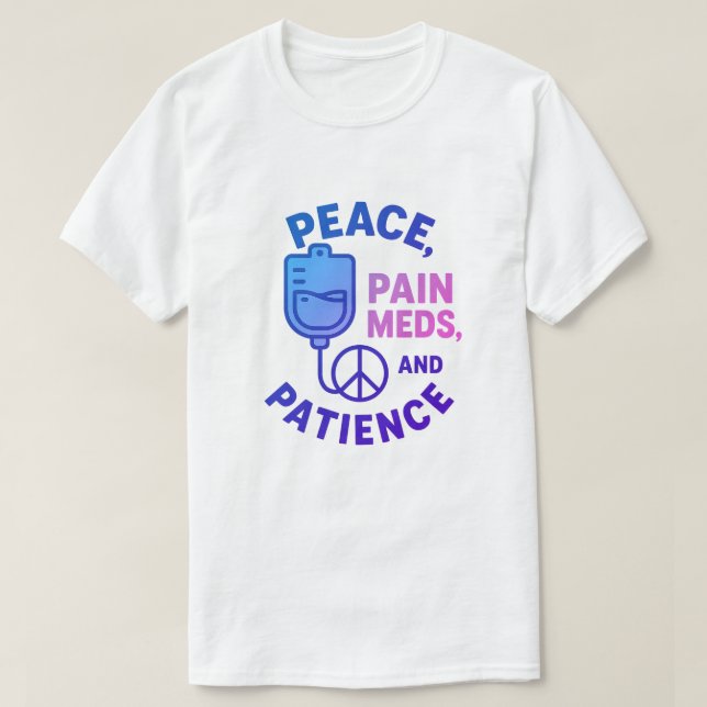 T-shirt L'amour de la paix et la douleur se mêlent (Design devant)