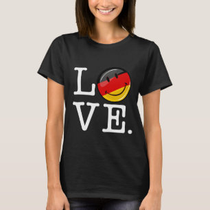 T-shirt L'Amour De L'Allemagne Drapeau Souriant