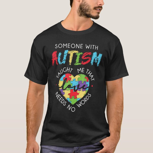 T-shirt L'amour de l'autisme n'a pas besoin de mots (Devant)