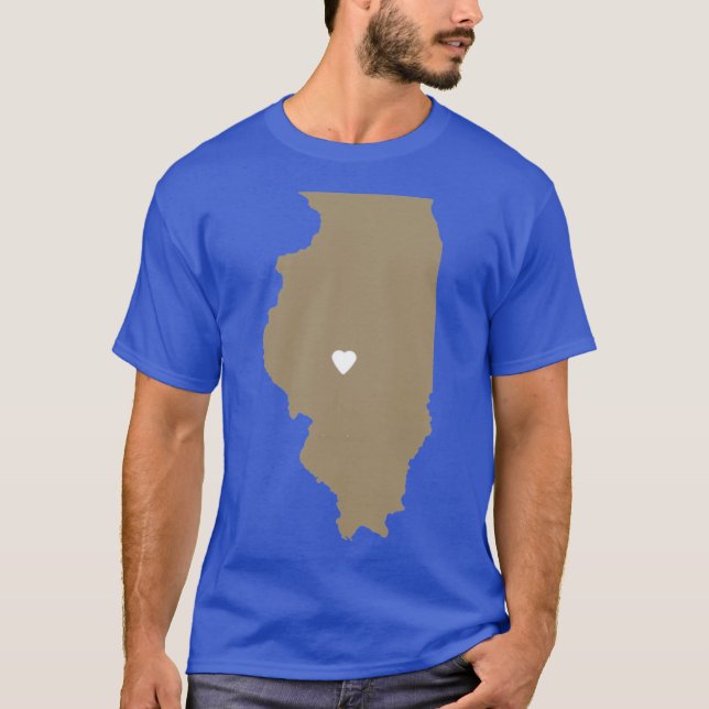 T-shirt L'Amour de l'Illinois à Mocha surdimensionné (Devant)