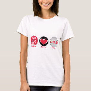 T-shirt L'amour de paix courent 26,2 milles - marathon
