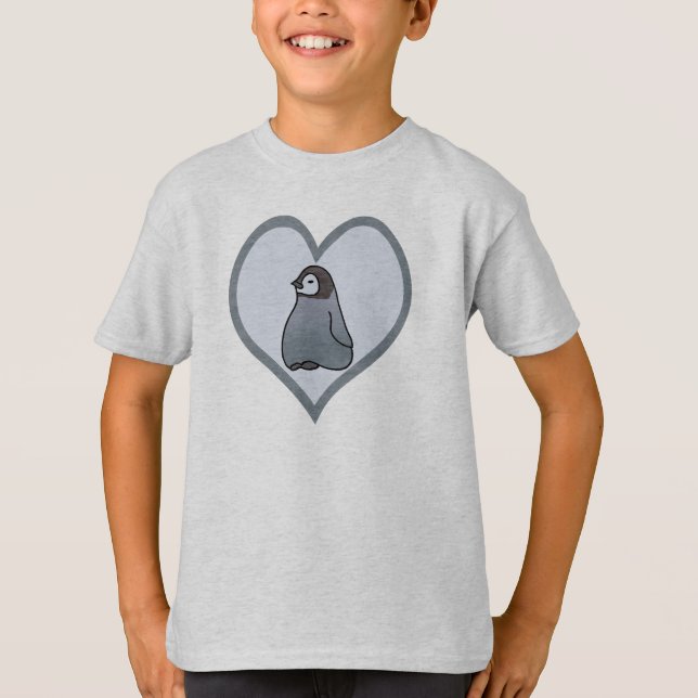 T-shirt L'amour de poussin de pingouin d'empereur de bébé (Devant)