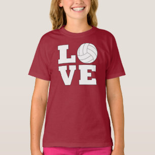 T-shirt L'AMOUR de volleyball de filles folâtre la couleu