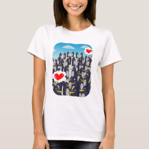 T-shirt L'amour du pingouin pour les Valentines