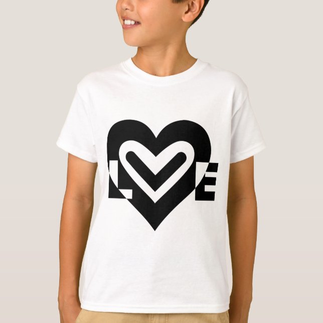 T-shirt L'amour en noir (Devant)
