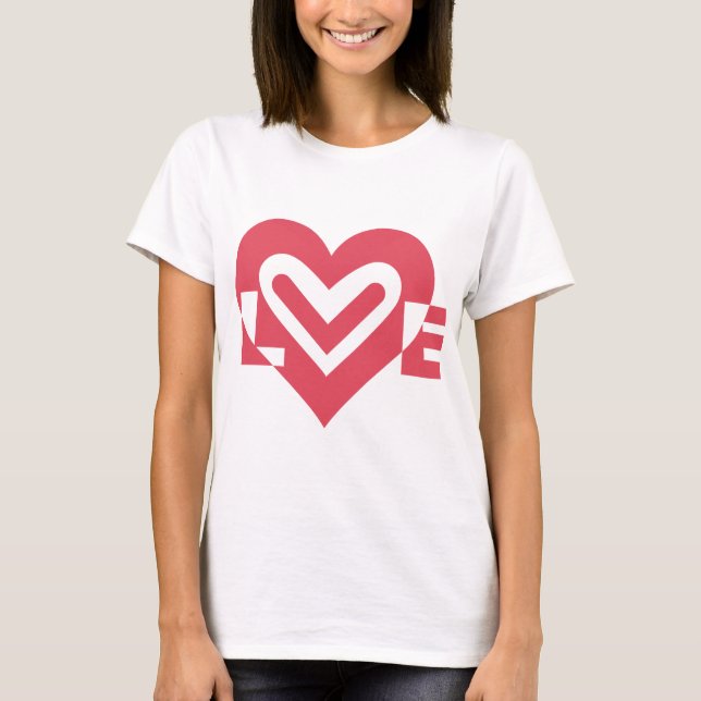 T-shirt L'amour en rose cerise (Devant)