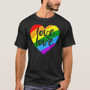 T-shirt L'amour est amour coeur arc-en-ciel Lgbt Égalité F
