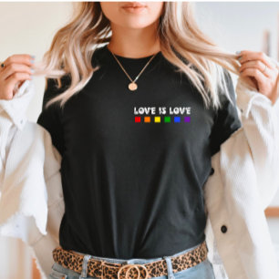 T-shirt L'amour est amour Pride minimaliste Arc-en-ciel