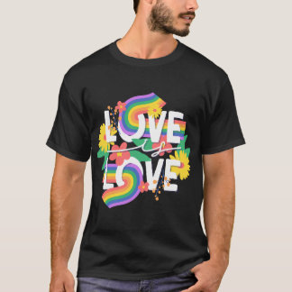 T-shirt L'amour est amour Rainbow Floral Art