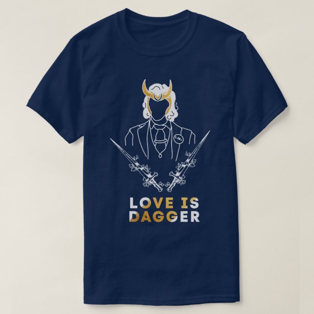 T-shirt L'amour est Dagger White Gold Design (Design devant)