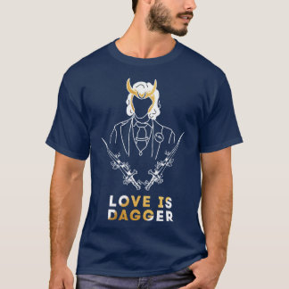 T-shirt L'amour est Dagger White Gold Design