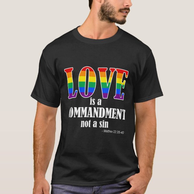 T-shirt L'amour est des hommes foncés de pièce en t de (Devant)